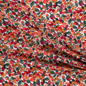 Cotton fabric PREMIUM RED OLIVES #9784-03