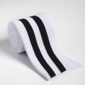 Folded ribbing WHITE/BLACK Stripes XL 140 cm