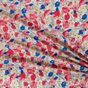 Cotton fabric  PREMIUM FLOWERS RED POWER #8108-03