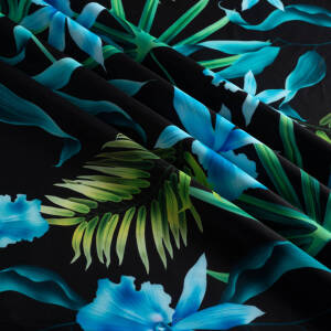  Lycra BLUE FLOWERS #2119A